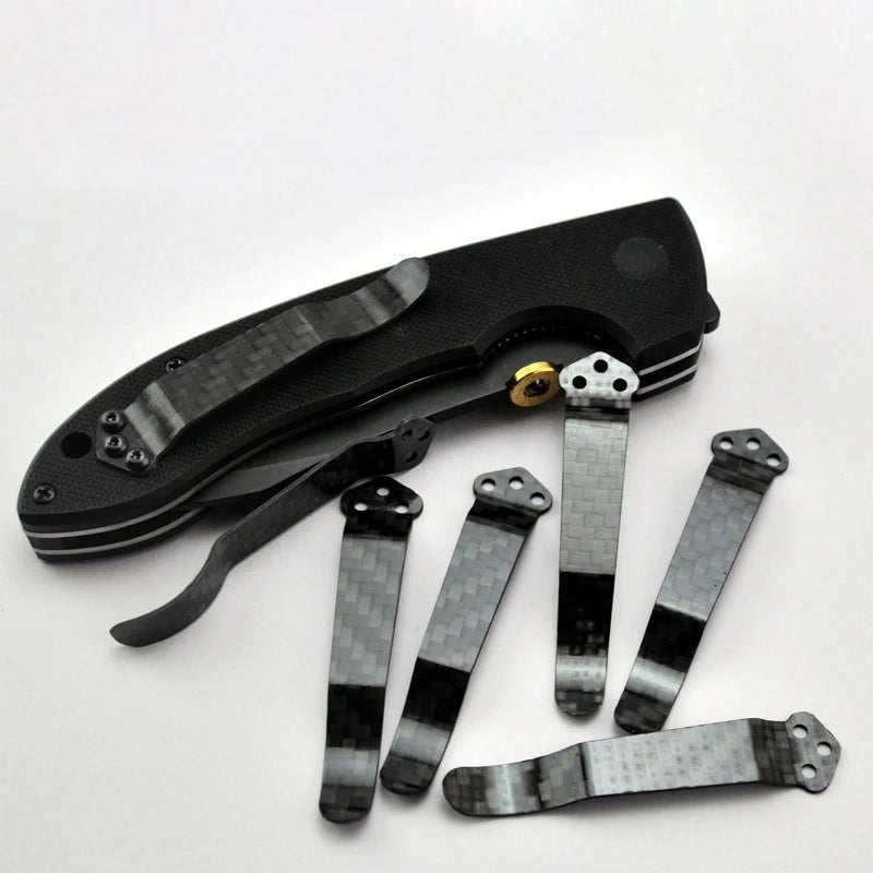 Carbon Fibre Fold Knife Pocket Clamp Back Clip For Benchmade 710 940 Emerson CQC Spyderco C81 C11 C10 C223 ZT 0620 - One Shop EDC