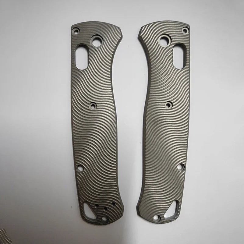 Custom Titanium Made Electrocardiographic Stira Knife Grip Handle Scales For Genuine Benchmade Bugout 535 - One Shop EDC