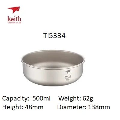 Keith Titanium Bowls Sets Outdoor/Camping Ultralight 220ml - 900ml - One Shop EDC