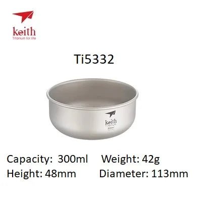 Keith Titanium Bowls Sets Outdoor/Camping Ultralight 220ml - 900ml - One Shop EDC