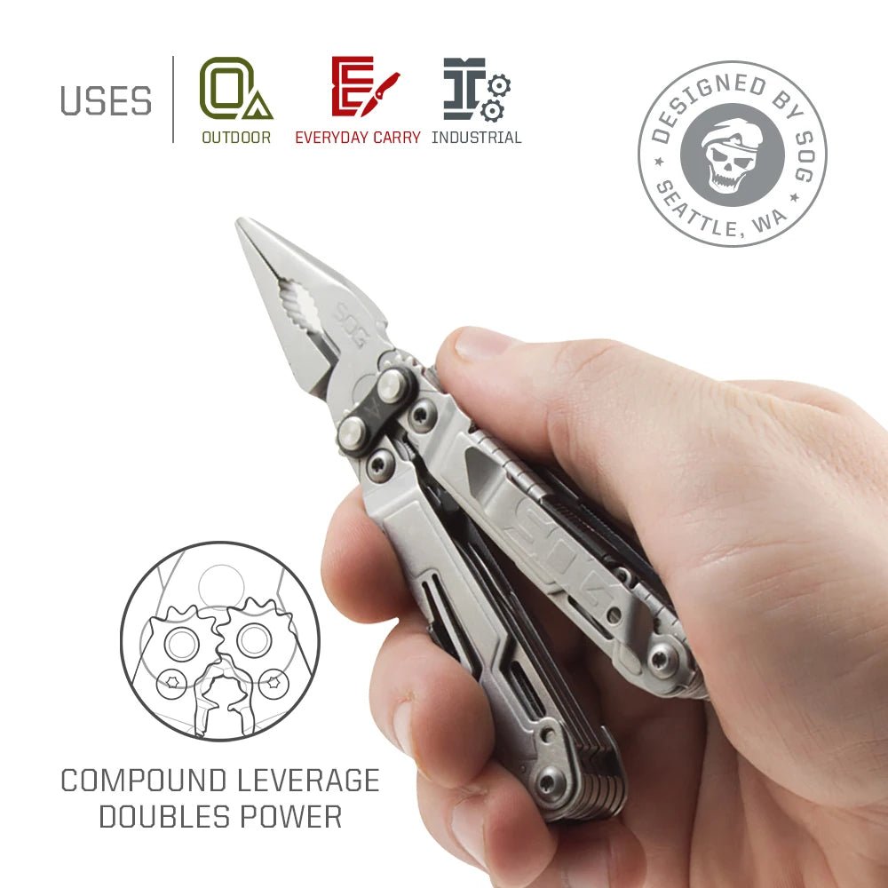 SOG 18 in 1 PowerPint Multi - tool Folding Pliers - One Shop EDC