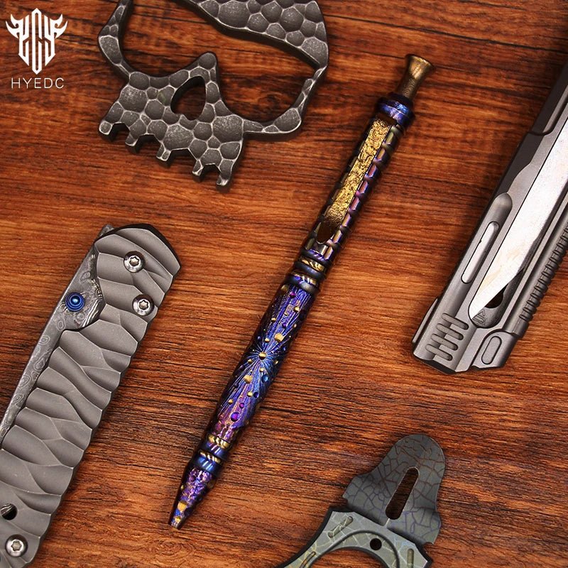 Titanium Alloy Pen Hand Carved Star Sky Limited Edition - One Shop EDC