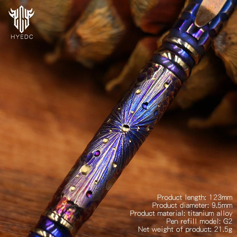 Titanium Alloy Pen Hand Carved Star Sky Limited Edition - One Shop EDC