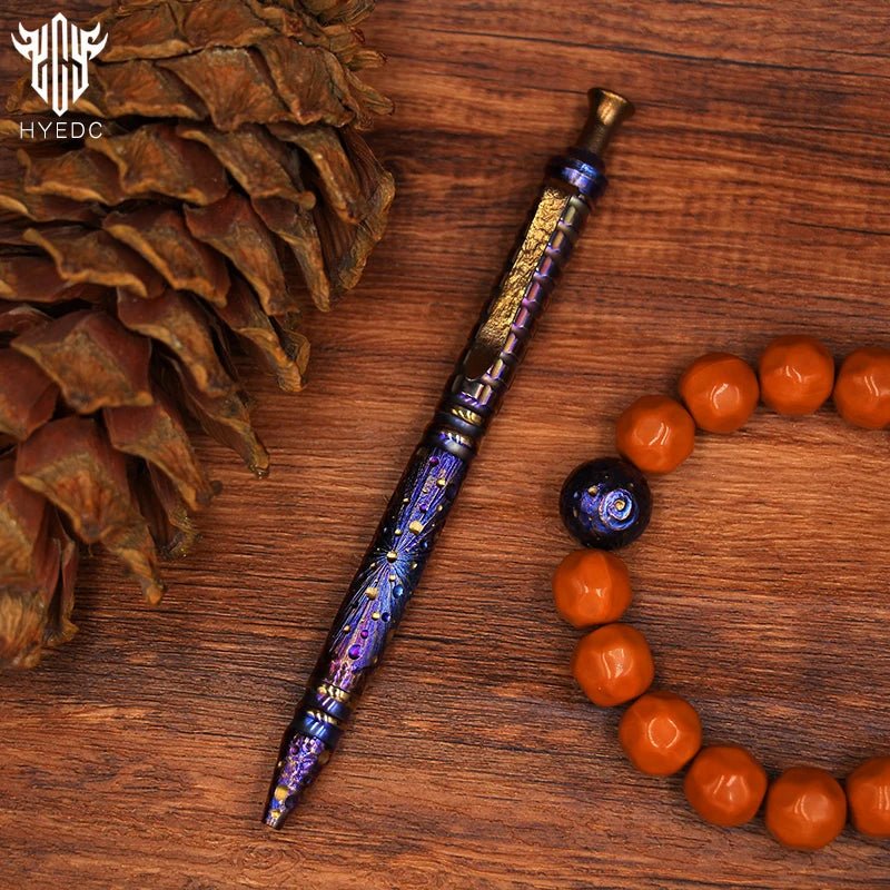 Titanium Alloy Pen Hand Carved Star Sky Limited Edition - One Shop EDC